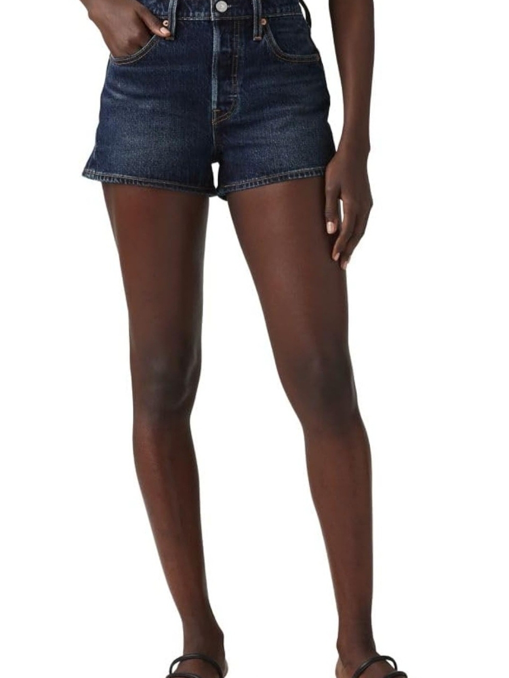Levi's Dark Blue High-Rise Denim Jean Shorts